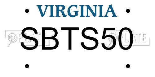SBTS50 Virginia License Plate