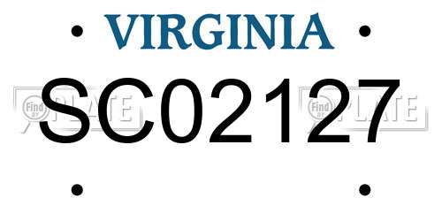 SC02127 Virginia License Plate