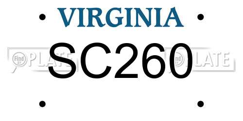 SC260 Virginia License Plate