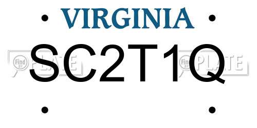 SC2T1Q Virginia License Plate