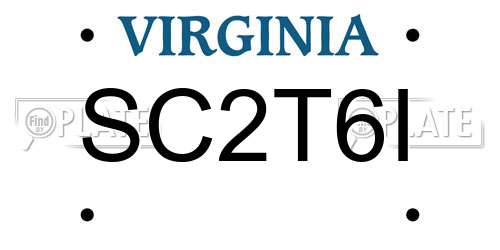 SC2T6I Virginia License Plate