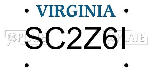 SC2Z6I Virginia License Plate