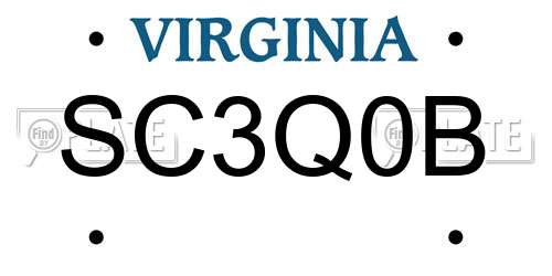 SC3Q0B Virginia License Plate