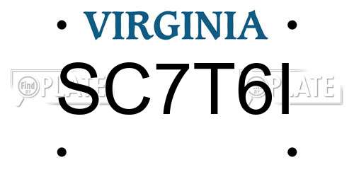 SC7T6I Virginia License Plate