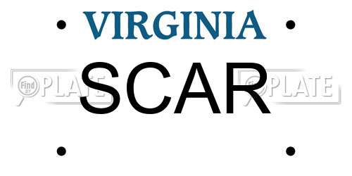 SCAR Virginia License Plate