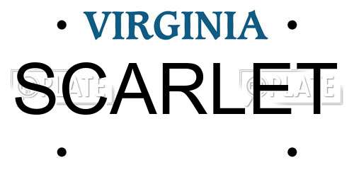SCARLET Virginia License Plate