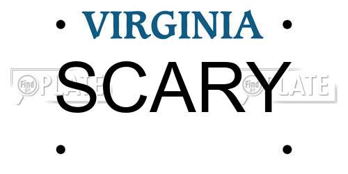 SCARY Virginia License Plate