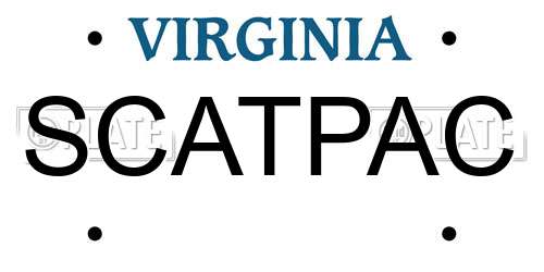 SCATPAC Virginia License Plate