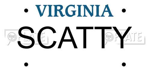 SCATTY Virginia License Plate