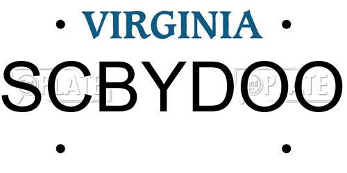 SCBYDOO Virginia License Plate