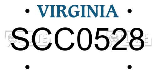 SCC0528 Virginia License Plate