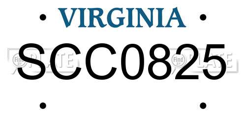 SCC0825 Virginia License Plate