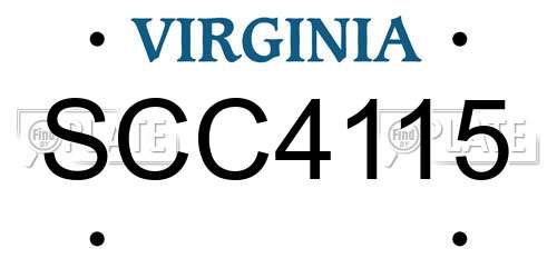 SCC4115 Virginia License Plate