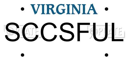 SCCSFUL Virginia License Plate