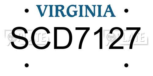SCD7127 Virginia License Plate