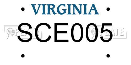 SCE005 Virginia License Plate