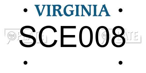 SCE008 Virginia License Plate