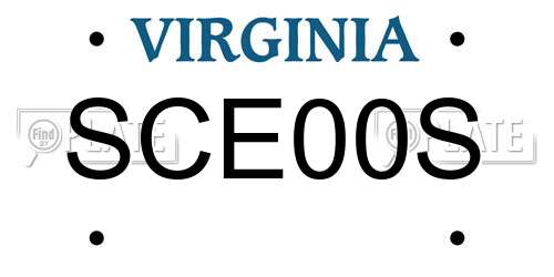 SCE00S Virginia License Plate