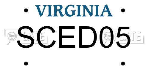 SCED05 Virginia License Plate