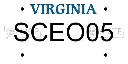 SCEO05 Virginia License Plate
