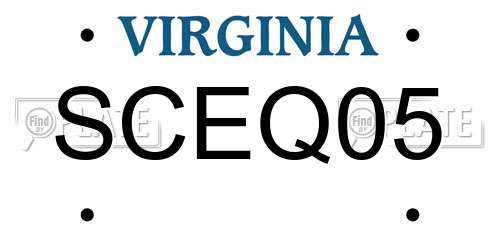 SCEQ05 Virginia License Plate