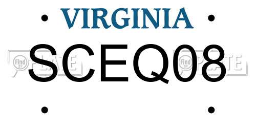 SCEQ08 Virginia License Plate