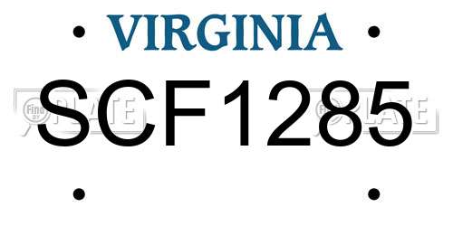 SCF1285 Virginia License Plate