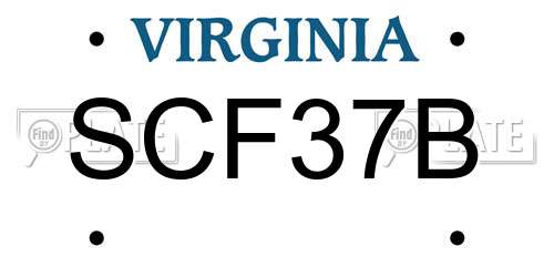 SCF37B Virginia License Plate