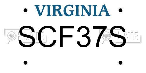 SCF37S Virginia License Plate