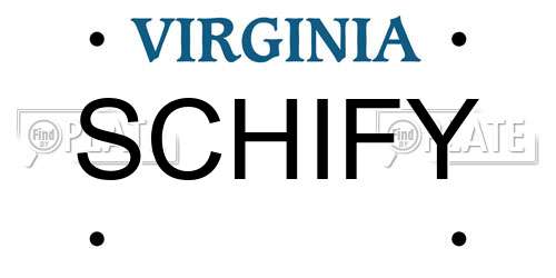 SCHIFY Virginia License Plate