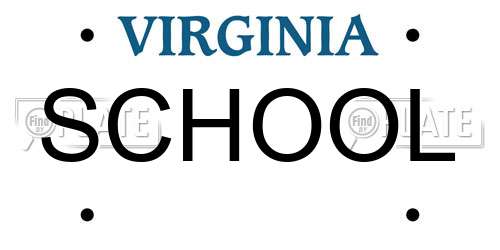 SCHOOL Virginia License Plate
