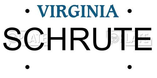 SCHRUTE Virginia License Plate