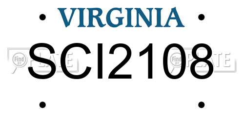 SCI2108 Virginia License Plate