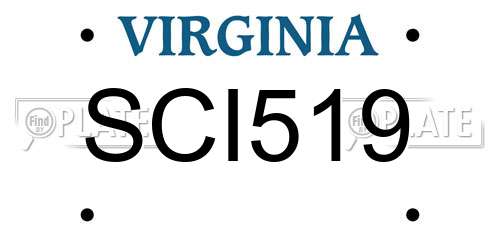 SCI519 Virginia License Plate