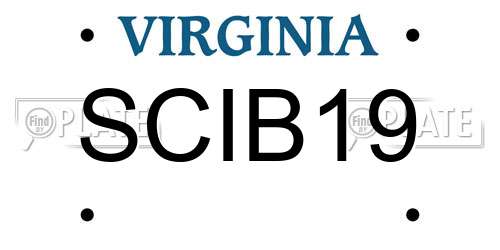 SCIB19 Virginia License Plate