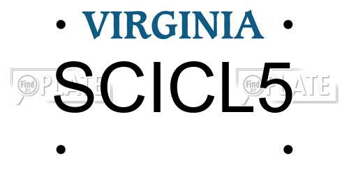 SCICL5 Virginia License Plate