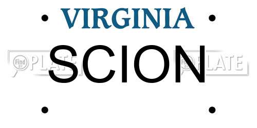 SCION Virginia License Plate