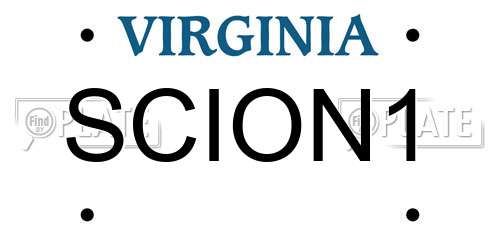 SCION1 Virginia License Plate