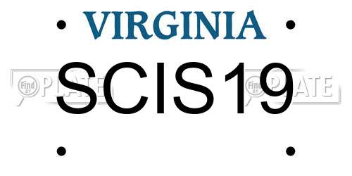 SCIS19 Virginia License Plate