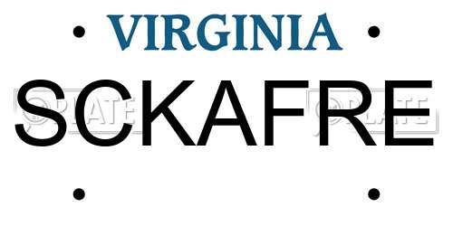 SCKAFRE Virginia License Plate