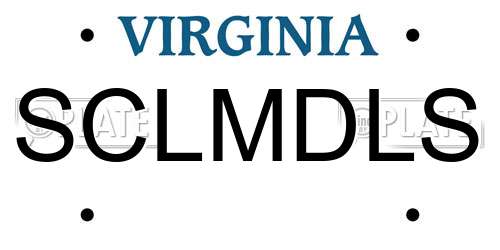 SCLMDLS Virginia License Plate