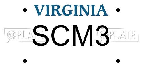 SCM3 Virginia License Plate