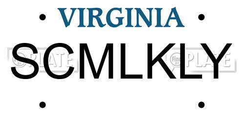 SCMLKLY Virginia License Plate