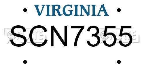 SCN7355 Virginia License Plate