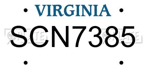 SCN7385 Virginia License Plate