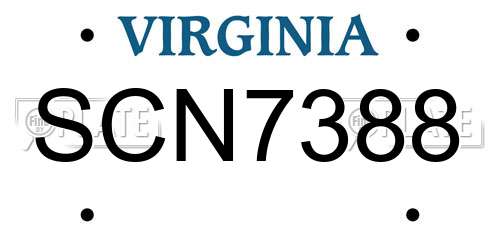 SCN7388 Virginia License Plate