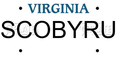 SCOBYRU Virginia License Plate