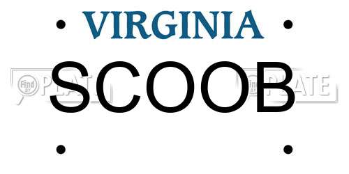 SCOOB Virginia License Plate