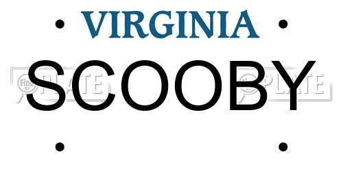 SCOOBY Virginia License Plate