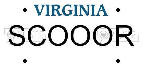 SCOOOR Virginia License Plate
